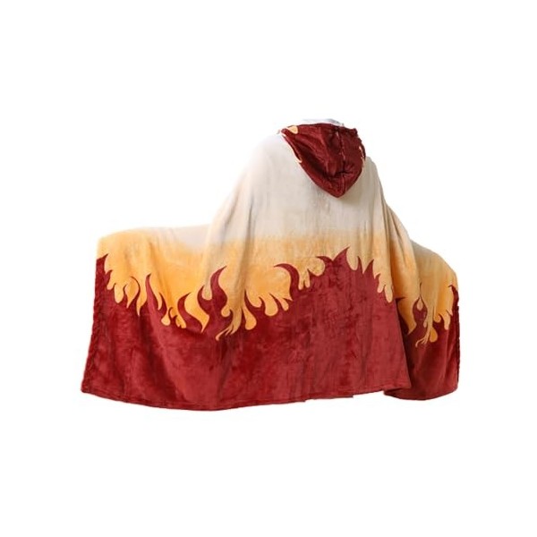 FUJIAXIANG demon DS slayer hoodie - Cape de couverture à capuche cosplay demon DS slayer Tanjirou 63x40 inches