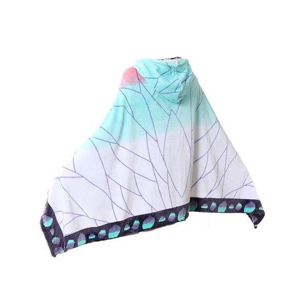 FUJIAXIANG demon DS slayer hoodie - Cape de couverture à capuche cosplay demon DS slayer Tanjirou 63x40 inches