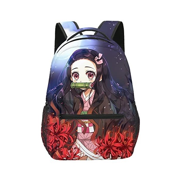 16 pouces démon Slayer sac à dos Nezuko cartable Anime impression recto verso BookBag pour adolescents Cosplay sacs à dos