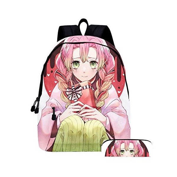 16 pouces démon Slayer sac à dos Nezuko cartable Anime impression recto verso BookBag pour adolescents Cosplay sacs à dos
