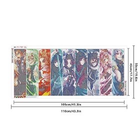 SHEGZHUC Diamond Painting Anime Grand Format 110 x 50 cm Peinture par Numéros Anime Diamond Painting Motif Japonais Demon Sla