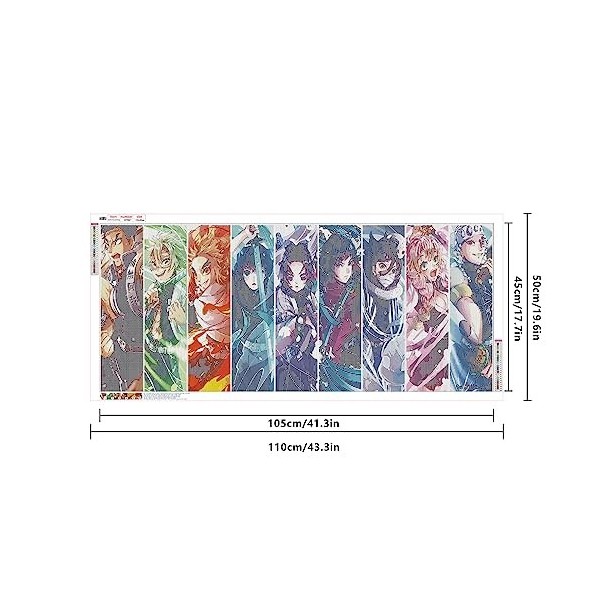 SHEGZHUC Diamond Painting Anime Grand Format 110 x 50 cm Peinture par Numéros Anime Diamond Painting Motif Japonais Demon Sla