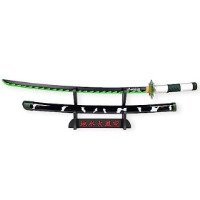 FÉENOMENN Katana Demon Slayer Sanemi Shinazugawa 95cm - Lame Bois - Support Japonais Inclus