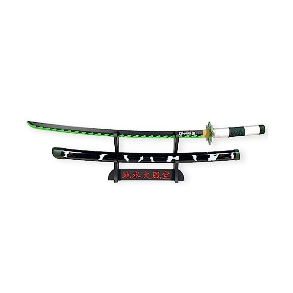 FÉENOMENN Katana Demon Slayer Sanemi Shinazugawa 95cm - Lame Bois - Support Japonais Inclus