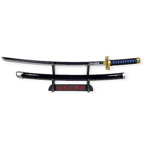 FÉENOMENN Katana Demon Slayer Muichiro Tokito 95cm - Lame Bois - Support Japonais Inclus