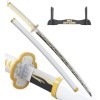 Demon Slayer Katana Tout en Bois Lame en Bois Zenitsu Agatsuma Epee Replique Sabre Decoration Replique Epee Cosplay Zenitsu K