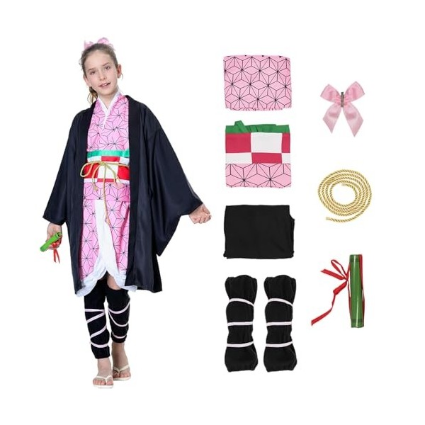 Antbutler Nezuko Costume Déguisement Nezuko Deguisement Demon Slayer Cosplay pour enfants et adultes