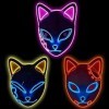 Infinity Gauntlet Lot de 3 masques de démon Slayer à LED - Pour cosplay - Pour Halloween - Motif renard japonais - Accessoire