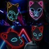 Infinity Gauntlet Lot de 3 masques de démon Slayer à LED - Pour cosplay - Pour Halloween - Motif renard japonais - Accessoire