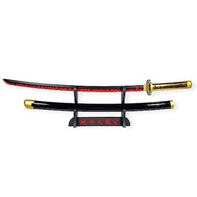 FÉENOMENN Katana Demon Slayer Yoriichi Tsugikuni 95cm - Lame Bois - Support Japonais Inclus