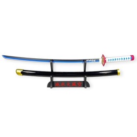 FÉENOMENN Katana Demon Slayer Giyu Tomioka 95cm - Lame Bois - Support Japonais Inclus