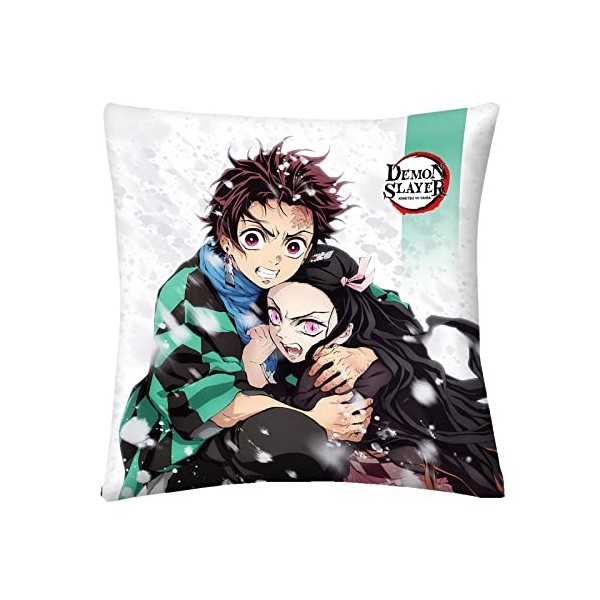 Elbenwald Anime Literie Demon Slayer avec Motif Nezuko & Tanjiro avec Fermeture éclair pour Hommes Femmes Unisexe Couverture