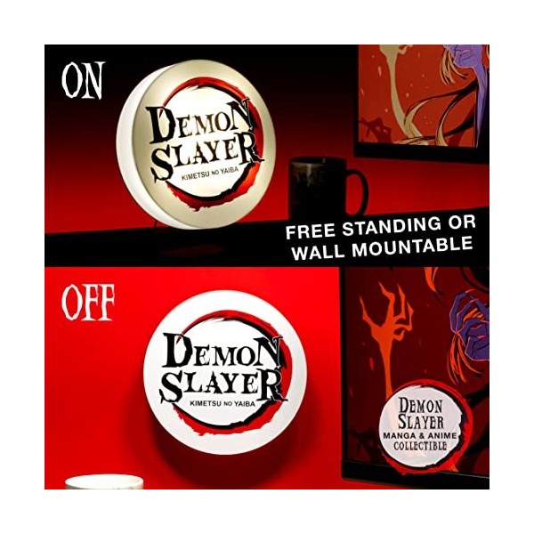 Demon Slayer Lampe Logo, Lampe Décorative sur Pied ou Murale