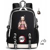SPIRTUDE Sac à dos Demon Slayer Sac à dos nezuko sac à dos anime avec port de charge USB, porte - clés gratuit
