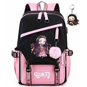 Sac à dos Nezuko Demon Slayer de 43,2 cm - Tanjiro Anime - Sac à dos décole, sac à dos Latop pour adolescents, garçons et fi