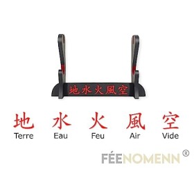 FÉENOMENN Katana Demon Slayer Kyojuro Rengoku 95cm - Lame Bois - Support Japonais Inclus