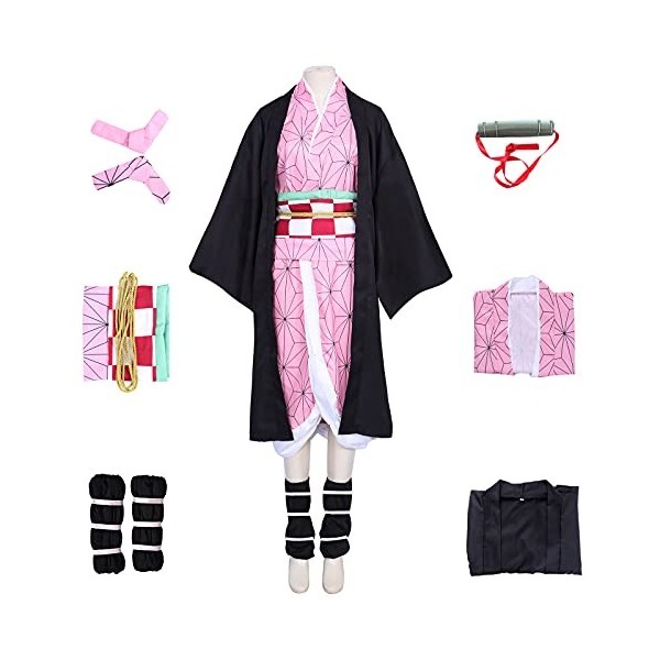 Anime Demon Slayer Kamado Tanjirou Cosplay Costume Kimetsu No Yaiba Halloween Carnaval Anniversaire Cosplay pour Adultes et E