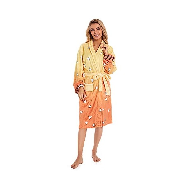 Ruleewe Demon Slayer Peignoir Kimetsu No Yaiba Cosplay Costume Unisexe Anime Flanelle Pyjama Robe Kimono, Vert, taille unique