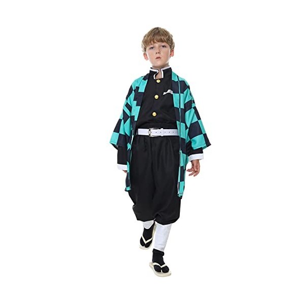Churgold Kamado Tanjirou Cosplay Costume Anime Demon Slayer Kimono Outfit Halloween Tanjirou Cosplay Outfits
