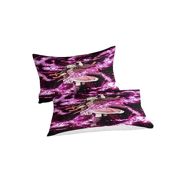 Demon Slayer Housse De Couette 3D Impression Parure De Lit Enfant Housse De Couette Et Taie doreiller Literie Enfant Garçon 
