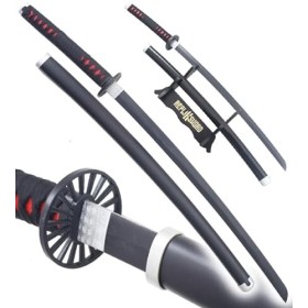 Demon Slayer Katana Tout en Bois Lame en Bois Katana Tanjiro Kamado Epee Tanjiro Sabre Demon Slayer Epee Cosplay + Presentoir
