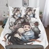 Entemah Demon Slayer Housses De Couettes Parure De Lit, Anime Housse De Couette en Microfibre Douce avec Fermeture Éclair, 3 