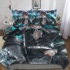 Entemah Demon Slayer Housses De Couettes Parure De Lit, Anime Housse De Couette en Microfibre Douce avec Fermeture Éclair, 3 