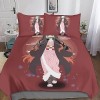 Entemah Demon Slayer Housses De Couettes Parure De Lit, Anime Housse De Couette en Microfibre Douce avec Fermeture Éclair, 3 