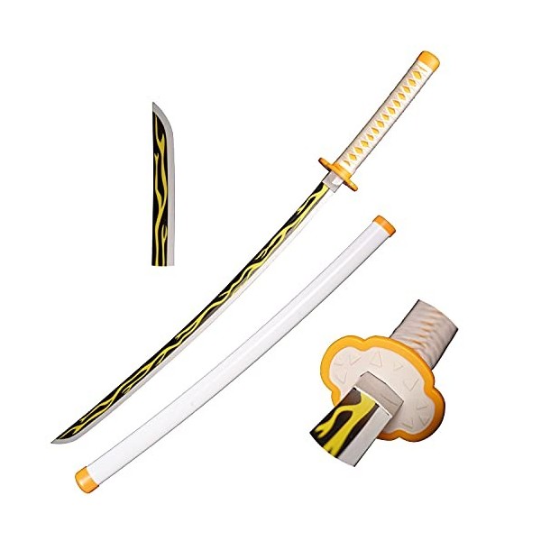 Skyward Blade Épée dAnime Cosplay en Bois, Rengoku Kyoujurou Samurai Épée, Jouets pour Enfants, Fan dAnime, The Special Cou