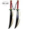 damdos Hallween Props 32" Kimetsu No Yaiba Tengen Uzui Twin Cosplay Swords Weapon Birthdays Gifts 2PCS Sets 