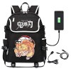 Lunanana Demon Slayer Sac à dos en toile Motif animé japonais 45 x 37 x 16 cm, h03