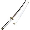 CORANRIKA Katana Demon Slayer Samurai Ninja Wooden Sword Arme Japonais Cosplay Épée en Bois,Blanc