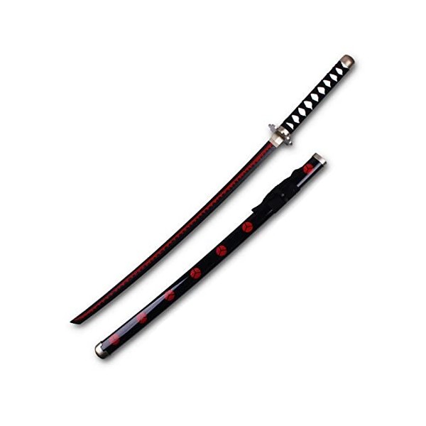 CORANRIKA Katana Demon Slayer Samurai Ninja Wooden Sword Arme Japonais Cosplay Épée en Bois,Blanc