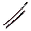 CORANRIKA Katana Demon Slayer Samurai Ninja Wooden Sword Arme Japonais Cosplay Épée en Bois,Blanc