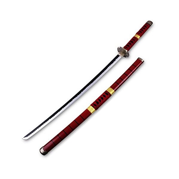 CORANRIKA Katana Demon Slayer Samurai Ninja Wooden Sword Arme Japonais Cosplay Épée en Bois,Blanc