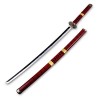 CORANRIKA Katana Demon Slayer Samurai Ninja Wooden Sword Arme Japonais Cosplay Épée en Bois,Blanc