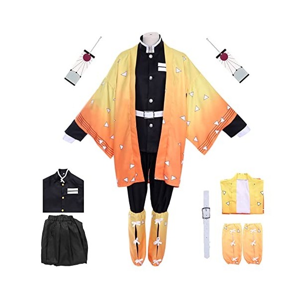 Metaparty Tanjirou Nezuko Cosplay Anime Shinobu Zenitsu Costume Demon Slayer Cosplay Tenue Kimono Manteau Halloween Costume p