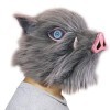 Chiefstore Inosuke Masque Anime Demon Hashibira Latex Casque Sanglier Cosplay Costume Latex Tête de Cochon Casque Jeu Vêtemen