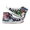 Chaussures montantes unisexes en toile à lacets Tanjiro/Agatsuma/Hashibira/Rengoku Cosplay Impression Mode Toile Chaussures à