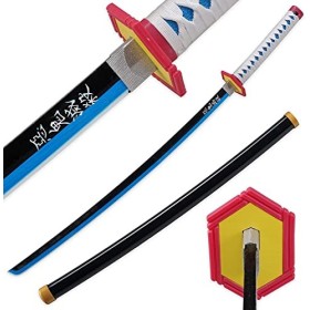 kljhld Épée Cosplay épée Anime en Bambou, épée Katana Demon Slayer Tomioka Giyuu Katana épée 103 cm/40 Pouces