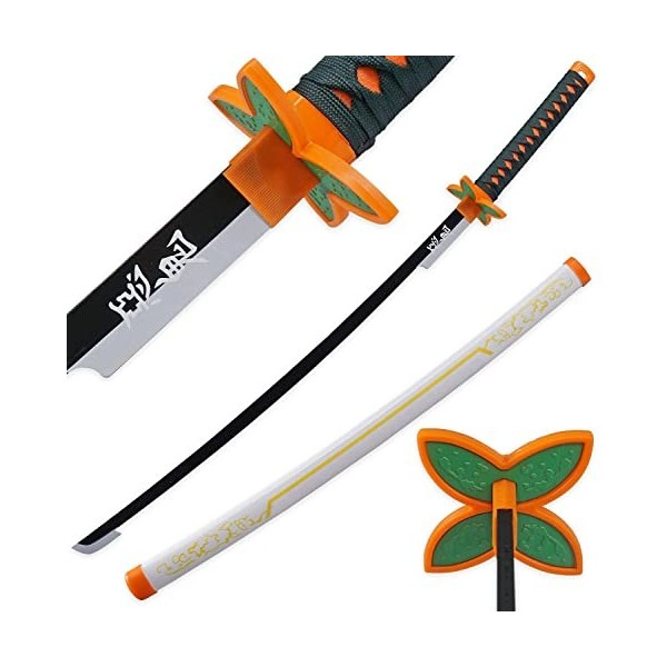 kljhld Épée Cosplay épée Anime en Bambou, épée Katana Demon Slayer Tomioka Giyuu Katana épée 103 cm/40 Pouces