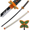 kljhld Épée Cosplay épée Anime en Bambou, épée Katana Demon Slayer Tomioka Giyuu Katana épée 103 cm/40 Pouces