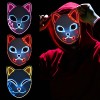 Lot de 3 masques Demon Slayer Fox à DEL pour cosplay, déguisement dHalloween japonais pour adultes 3 pièces 