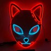 Lot de 3 masques Demon Slayer Fox à DEL pour cosplay, déguisement dHalloween japonais pour adultes 3 pièces 