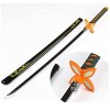 Uvency Épée de Samouraï Kocho Shinobu, Accessoires DHabillage Katana Noir Démon Slayer Formation Épée En Bois/76Cm/29.92In