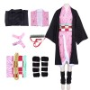 Metaparty Costume Cosplay Shinobu, Tueuse de démons Kochou Shinobu Kimono Outfit pour enfants Anime Cosplay Halloween Party C