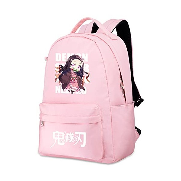 Roffatide Anime Demon Slayer Kamado Nezuko Kawaii Imprimer Sac À Dos Décontracté Filles Sac Décole Rose