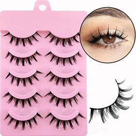 Faux cils Manga Lashes Aspect naturel Cils artificiels Anime Faux cils 15mm courts Cosplay Lashes Faux Mink Spiky Wispy False