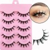 Faux cils Manga Lashes Aspect naturel Cils artificiels Anime Faux cils 15mm courts Cosplay Lashes Faux Mink Spiky Wispy False