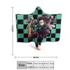 MAMON Demon Slayer Plaid Polaire, Kimetsu no Yaiba Anime Couvertures, Légères et Douces et Gardent au Chaud Couverture-Tanjir